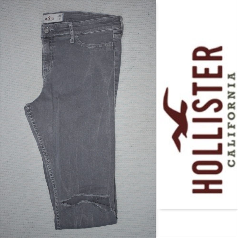 Hollister Grey Ripped Jeans
